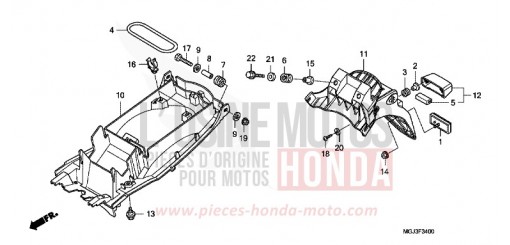 GARDE-BOUE ARRIERE CBF1000FAA de 2010